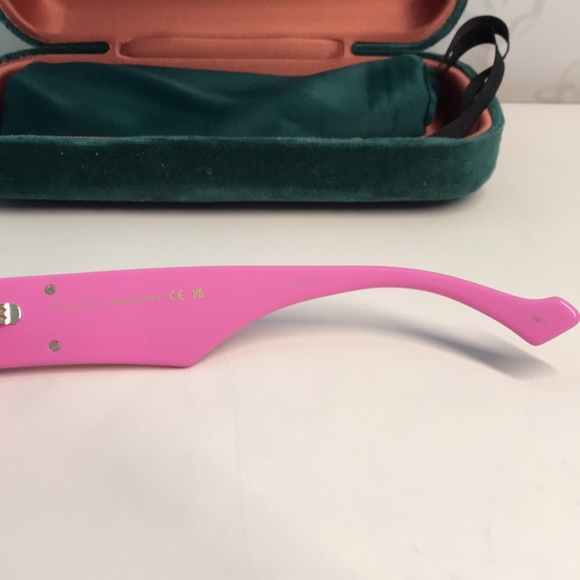 New Authentic ✨ Authentic Gucci GG1421S 004 Sunglasses – Pink Geometric Cat-Eye - Picture 8 of 14
